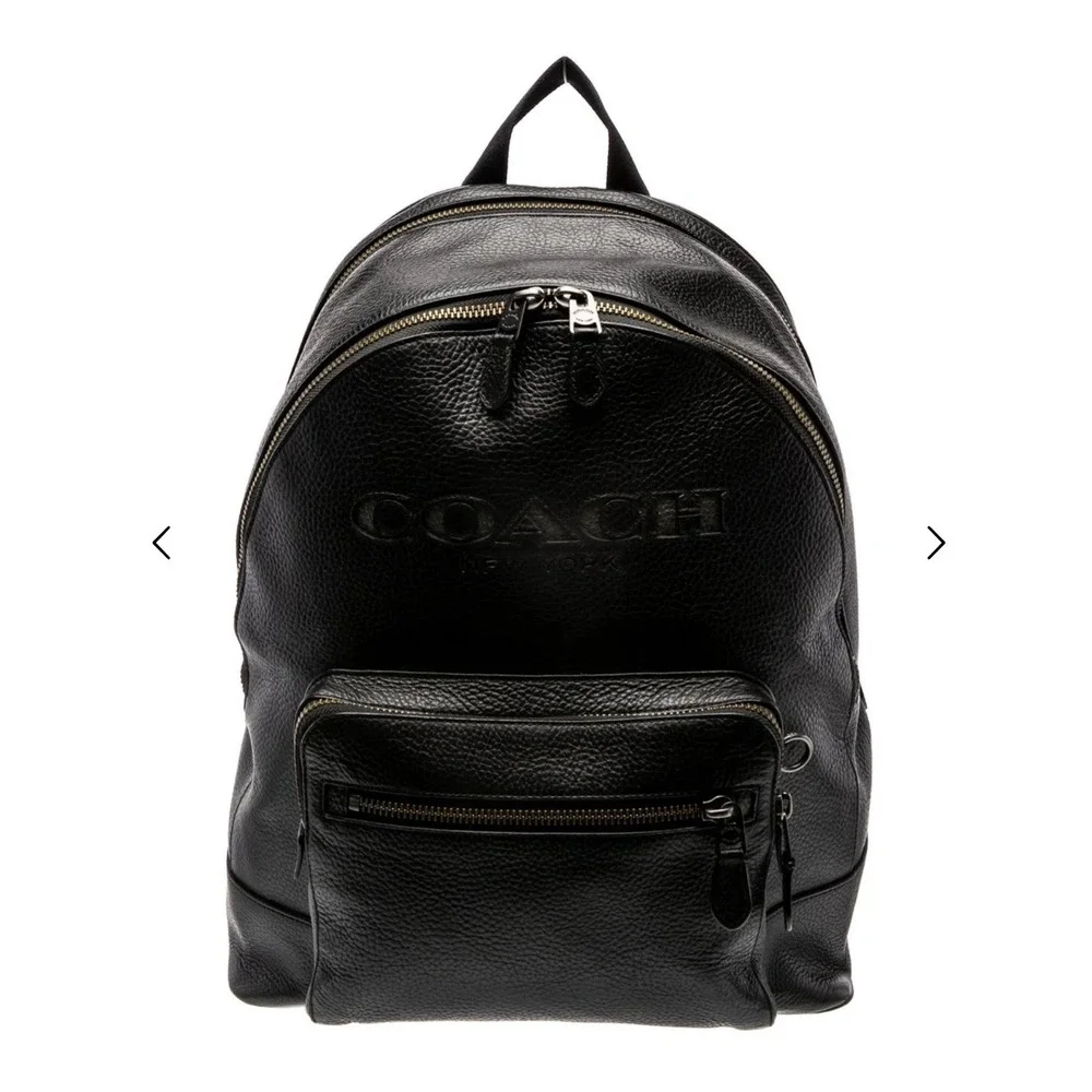 Coach West Brown Pebbled Leather Laptop Backpack F37802